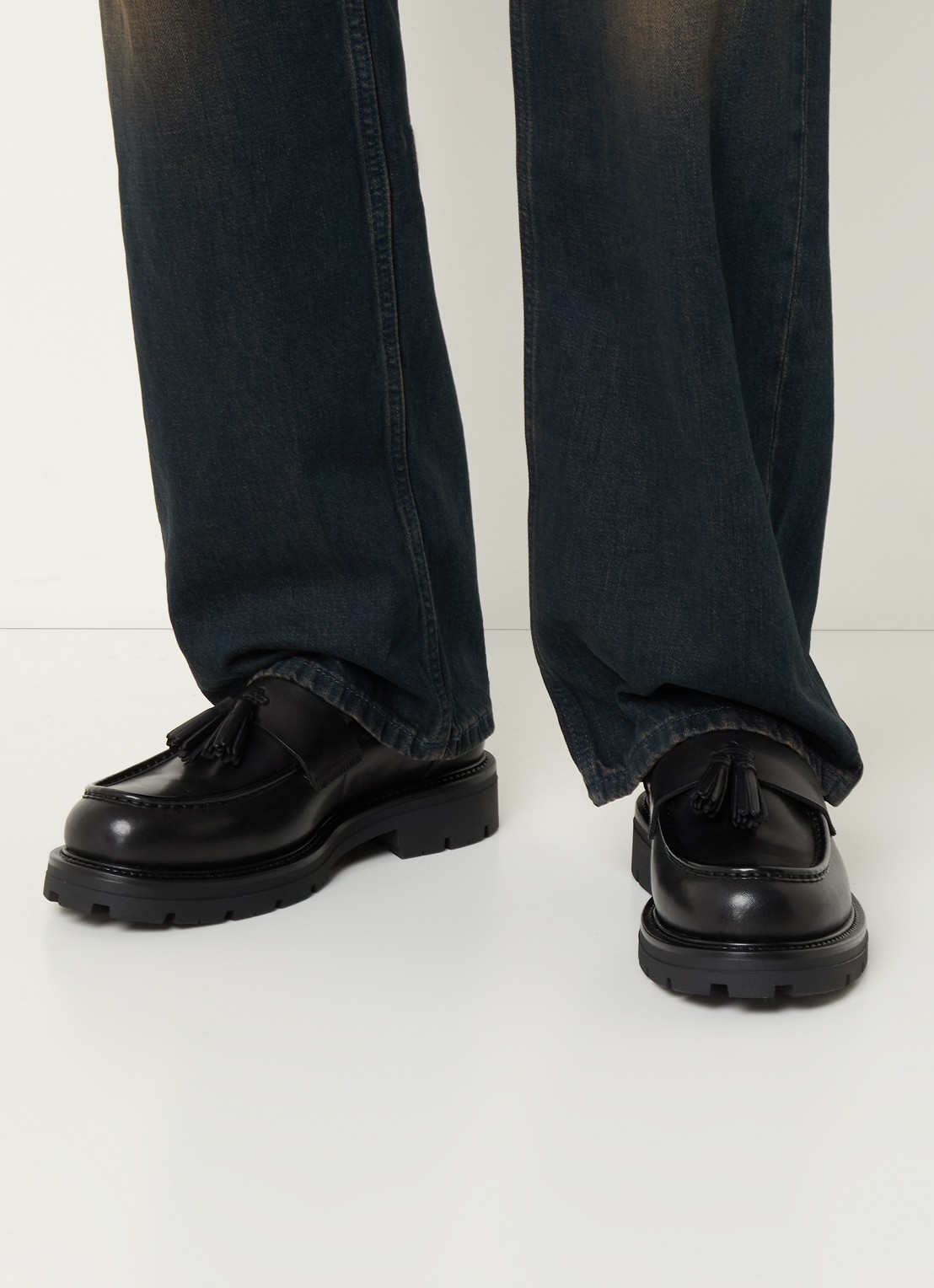 Vagabond Shoemakers Cameron loafer van leer met franjes - voorkant 2 zwart