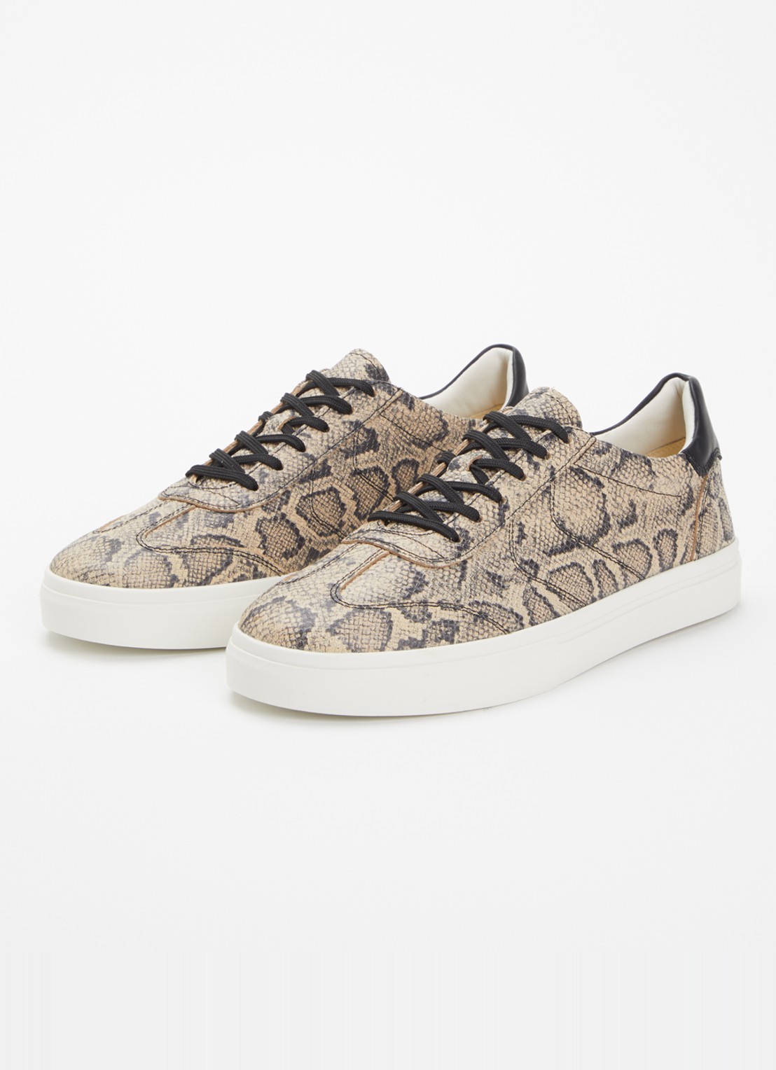 Vagabond Shoemakers Cody sneaker van geitenleer met slangenprint - detail 2 beige