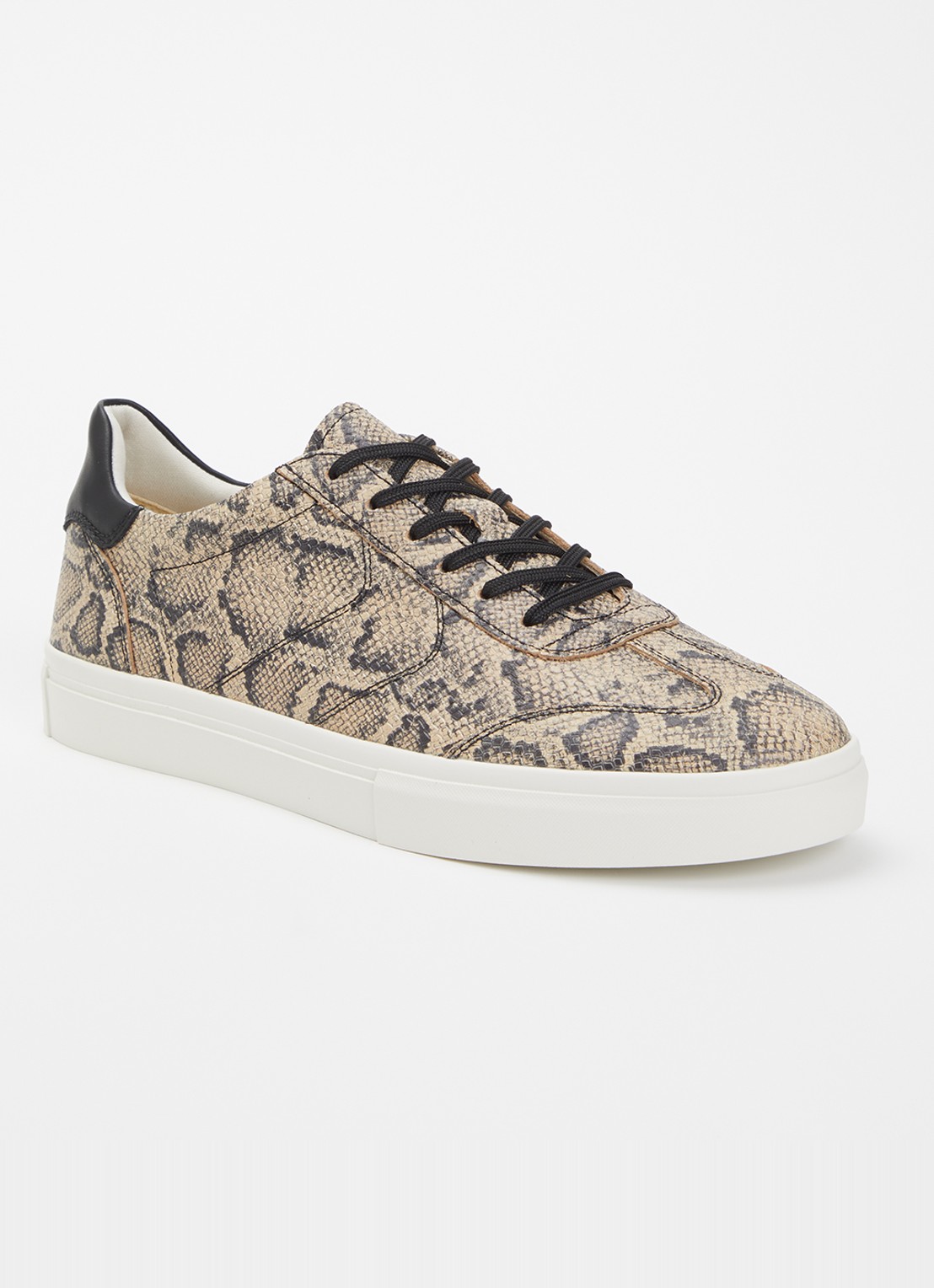 Vagabond Shoemakers Cody sneaker van geitenleer met slangenprint - voorkant 5 beige