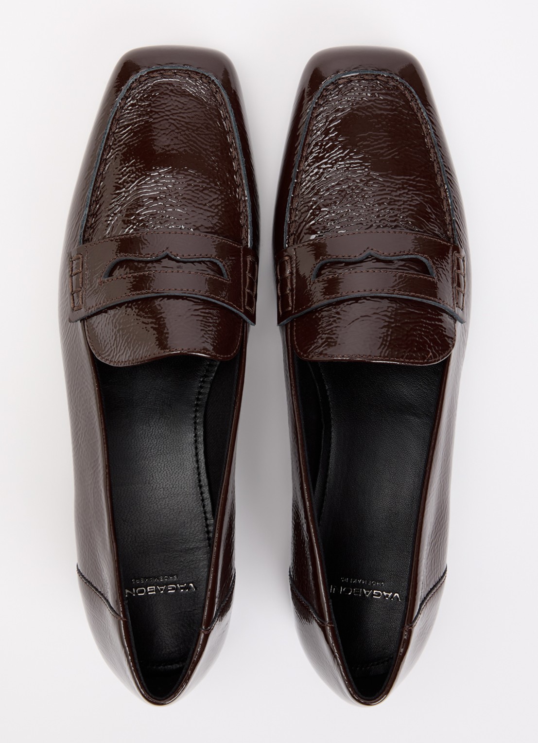 Vagabond Shoemakers Debbi loafer van leer met lakfinish - detail 3 donkerrood