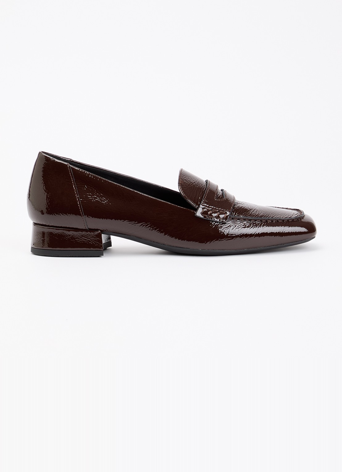 Vagabond Shoemakers Debbi loafer van leer met lakfinish - voorkant donkerrood
