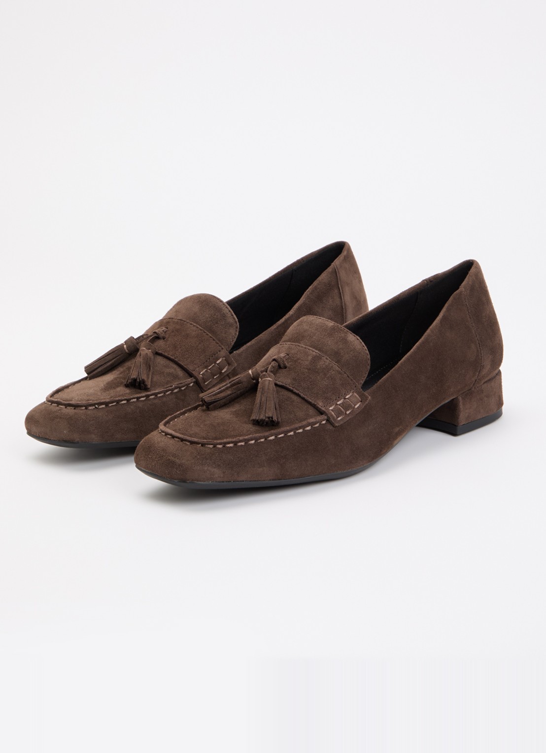 Vagabond Shoemakers Debbi loafer van suède met franjes - detail 4 donkerbruin