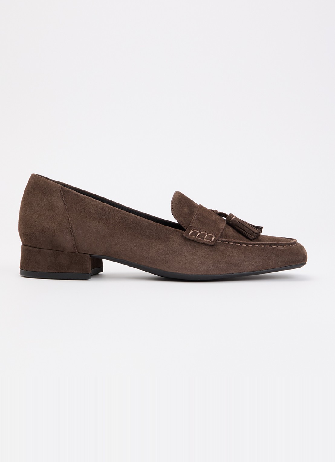 Vagabond Shoemakers Debbi loafer van suède met franjes - voorkant 2 donkerbruin