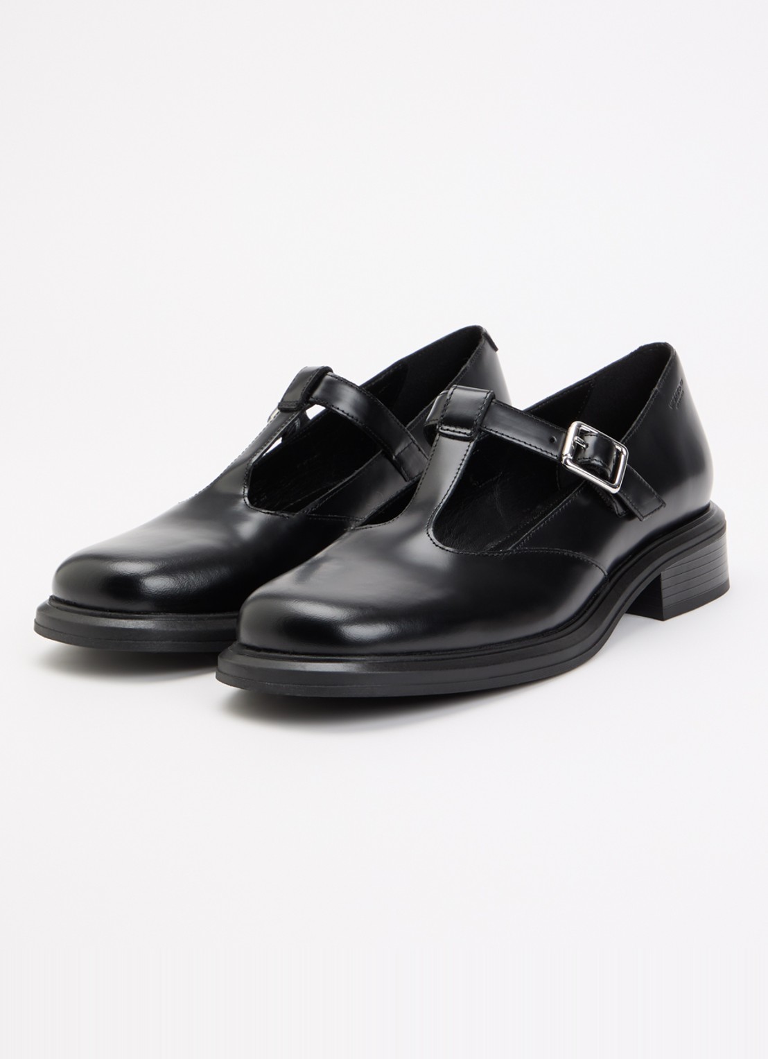 Vagabond Shoemakers Ellis Mary Jane loafer van leer  - detail 2 zwart