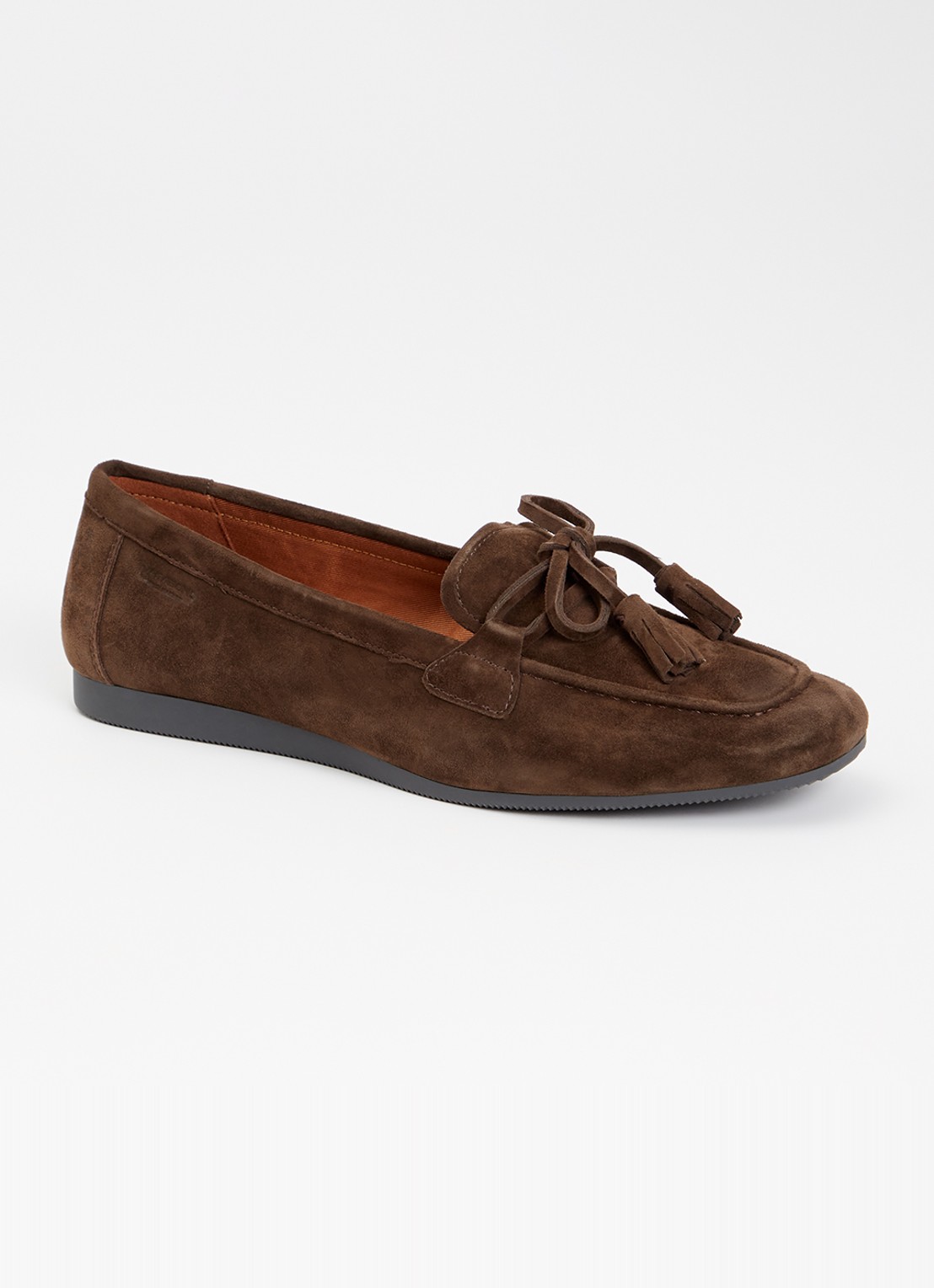 Vagabond Shoemakers Hillary loafer van suède  - voorkant 4 donkerbruin