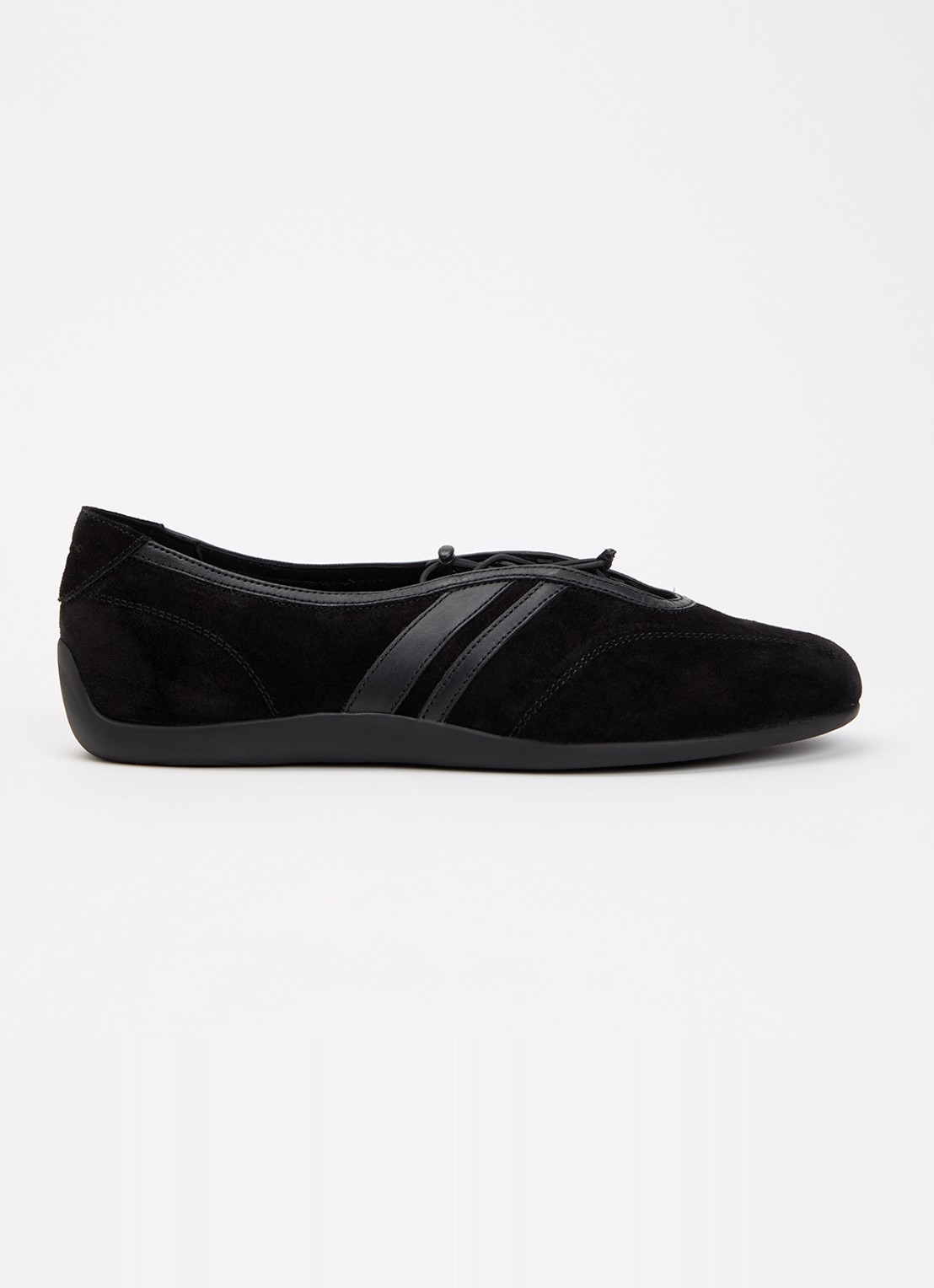 Vagabond Shoemakers Hollie ballerina van suéde met leren details - voorkant 2 zwart