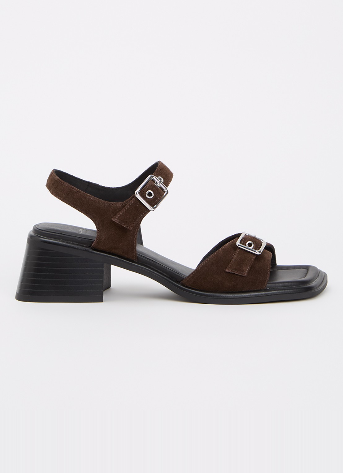 Vagabond Shoemakers Ines sandalette van suède - voorkant 2 donkerbruin