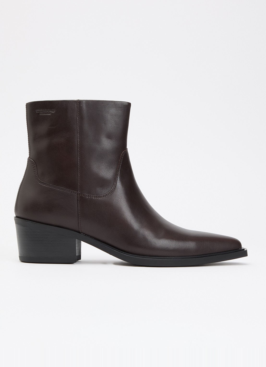 Vagabond Shoemakers Kelsey enkellaarsje van leer - voorkant 3 donkerbruin