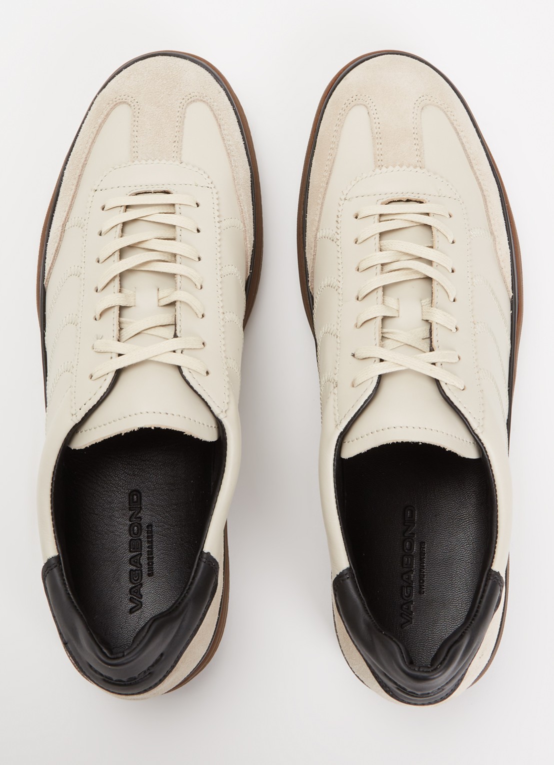 Vagabond Shoemakers Leo sneaker van leer met suède details - detail 4 beige