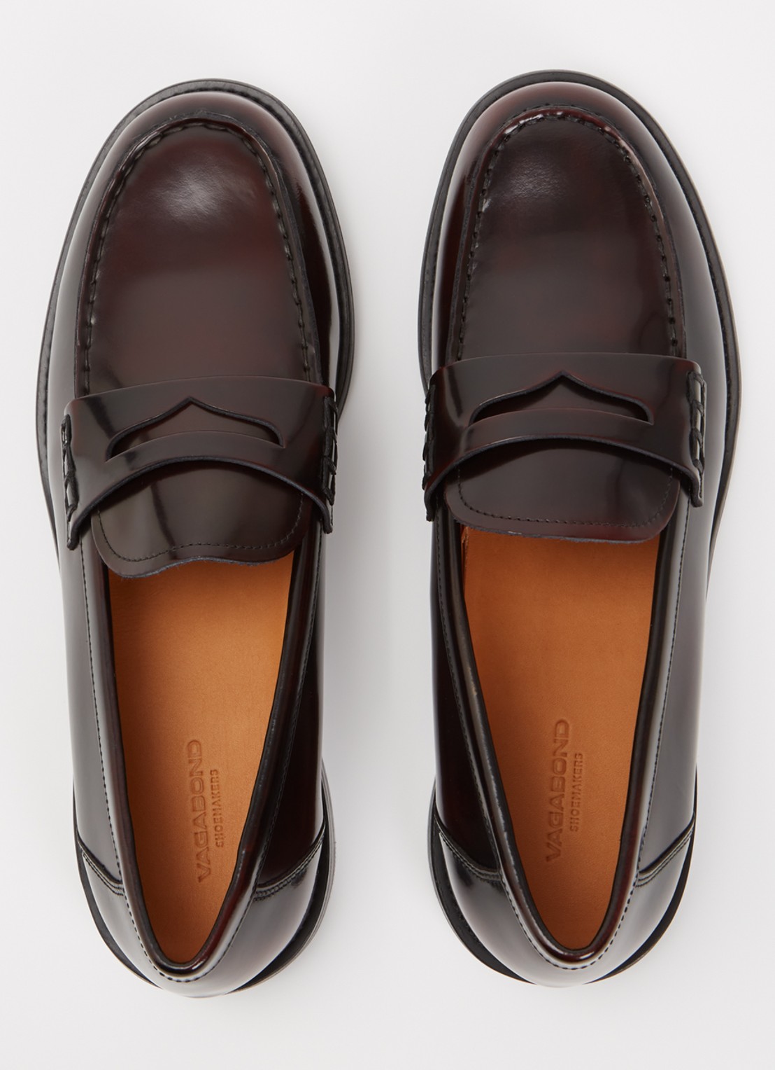 Vagabond Shoemakers Linn loafer van lakleer  - detail 5 donkerbruin