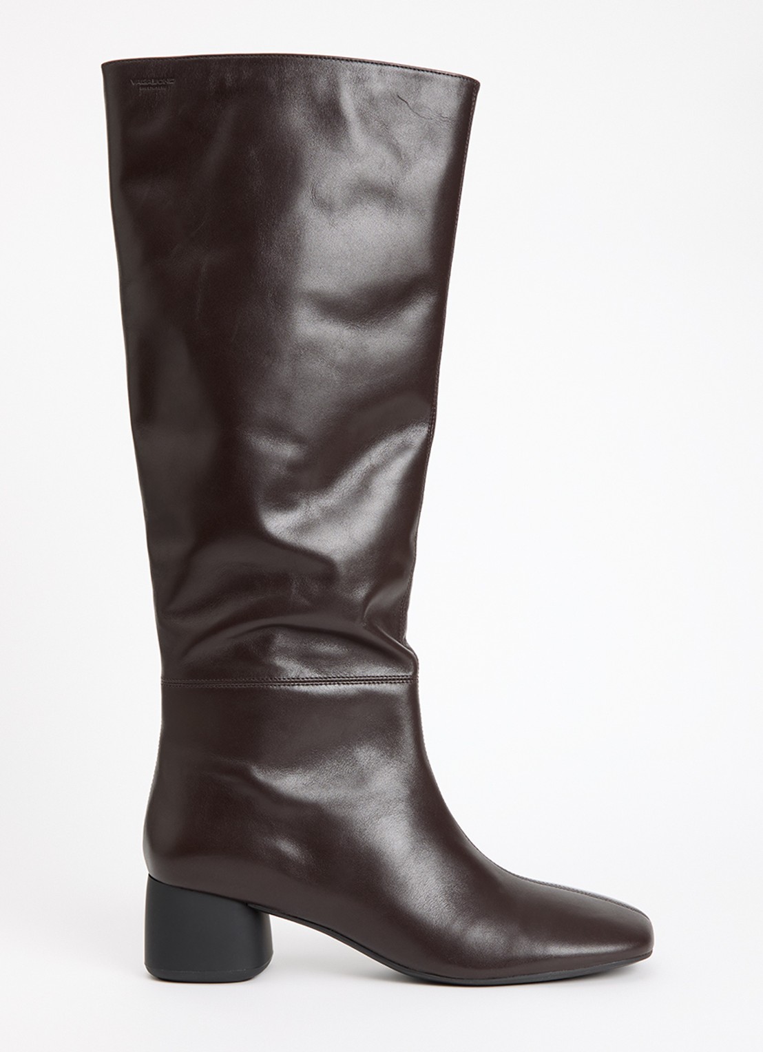 Vagabond Shoemakers Livia overknee laars van leer - voorkant 4 chocoladebruin