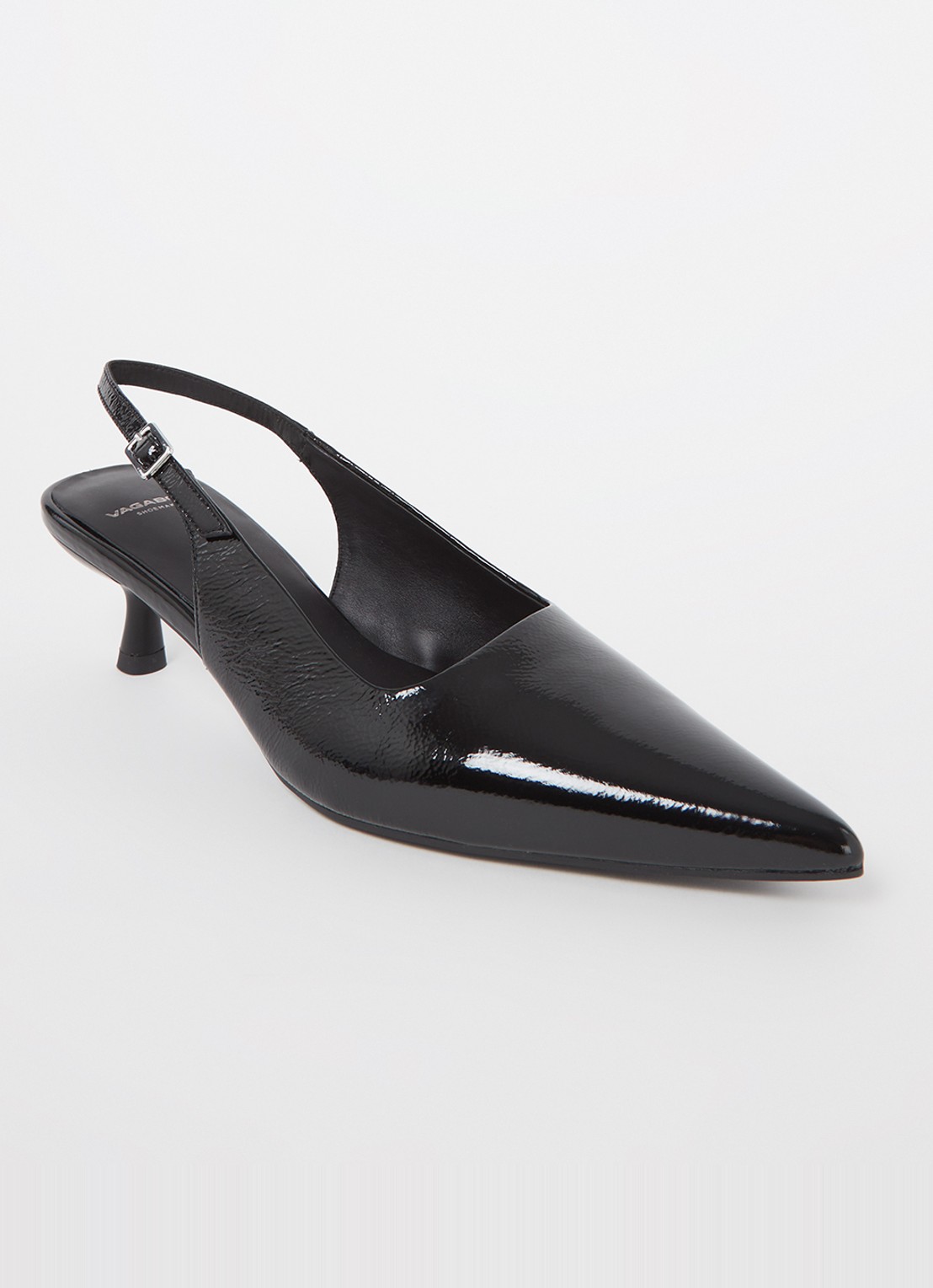 Vagabond Shoemakers Lykke slingback van lakleer - voorkant zwart
