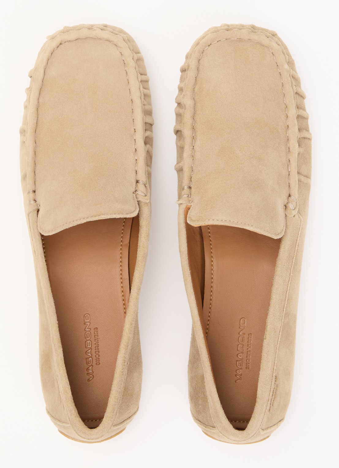 Vagabond Shoemakers Mika loafer van geitensuède - detail 3 zand