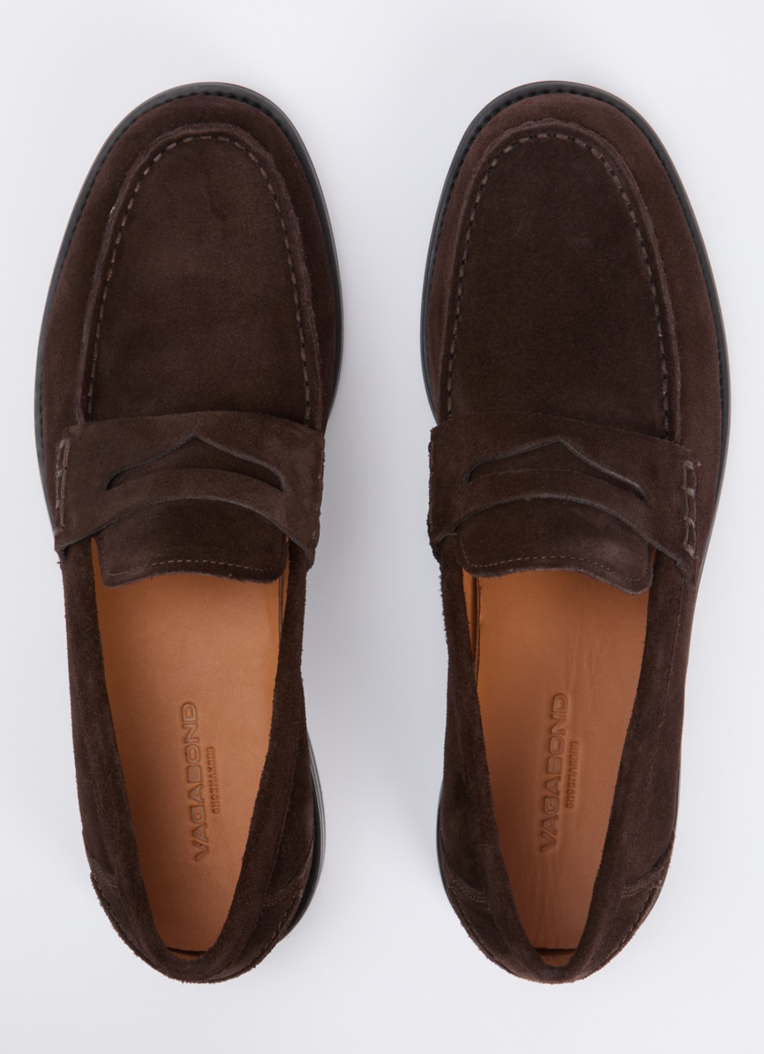 Vagabond Shoemakers Steven loafer van suède - detail 4 chocoladebruin