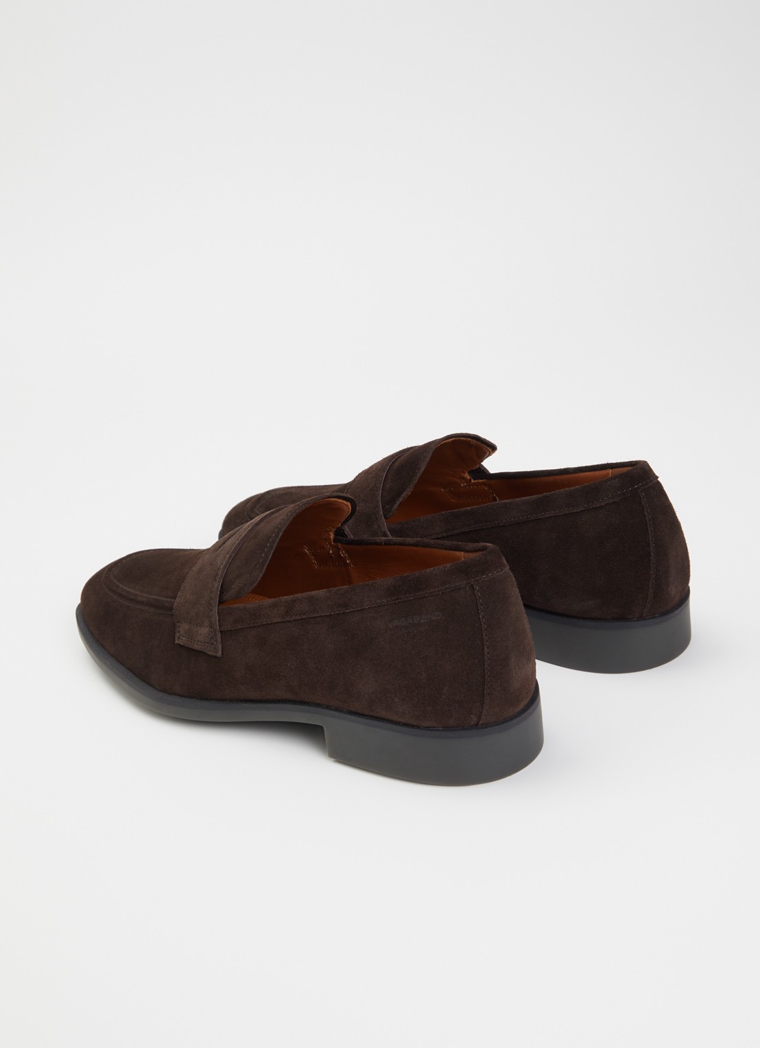 Vagabond Shoemakers Troy loafer van suède - achterkant 6 donkerbruin