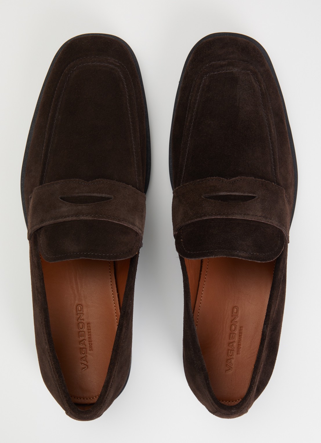 Vagabond Shoemakers Troy loafer van suède - detail 4 donkerbruin