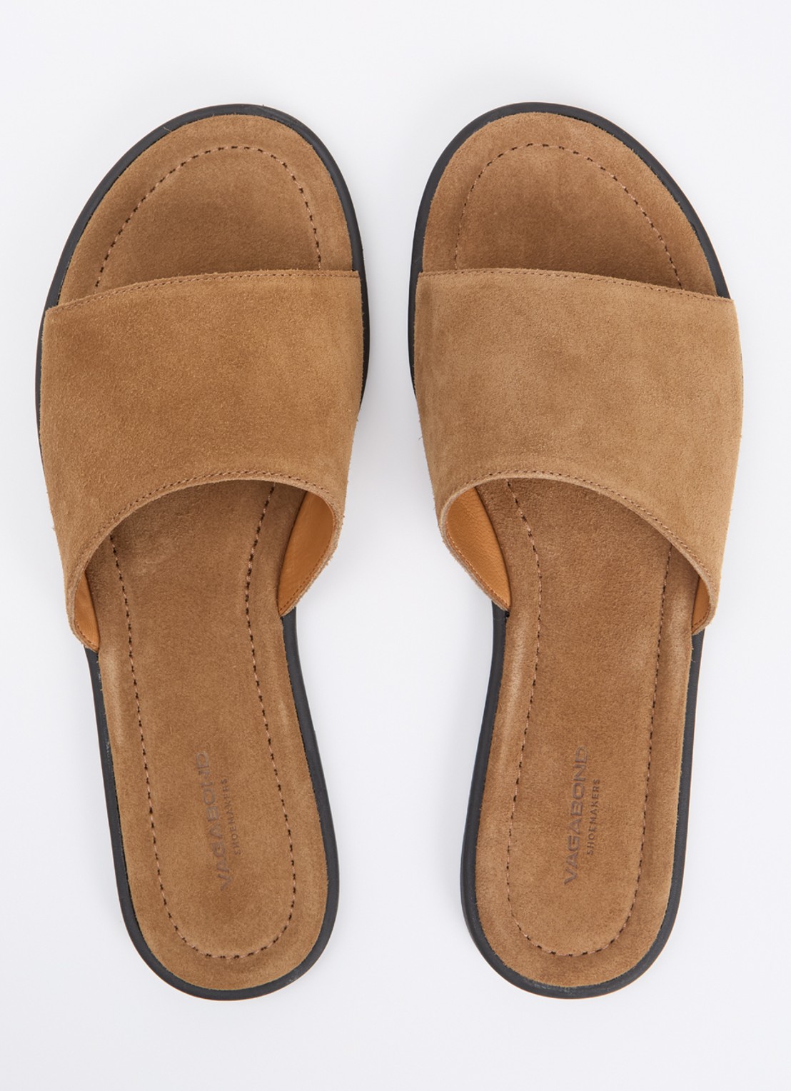 Vagabond Shoemakers Zaida slipper van suède - detail 4 zand