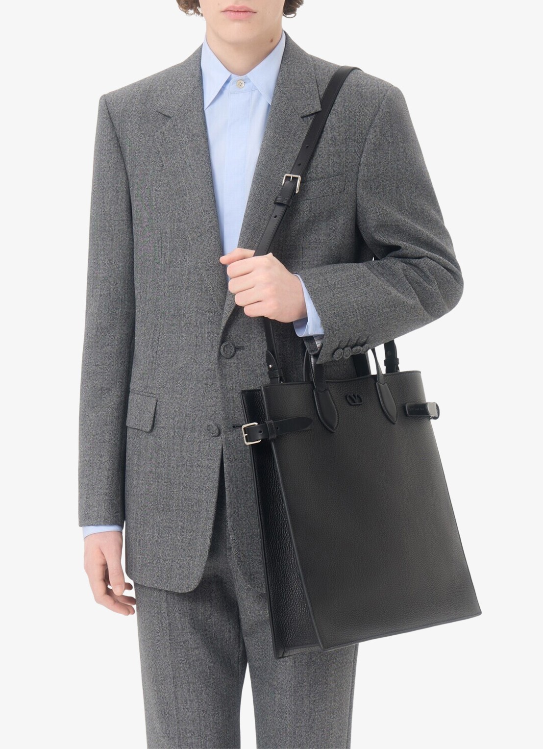 Valentino Garavani Antibes Medium handtas van kalfsleer - voorkant 8 zwart