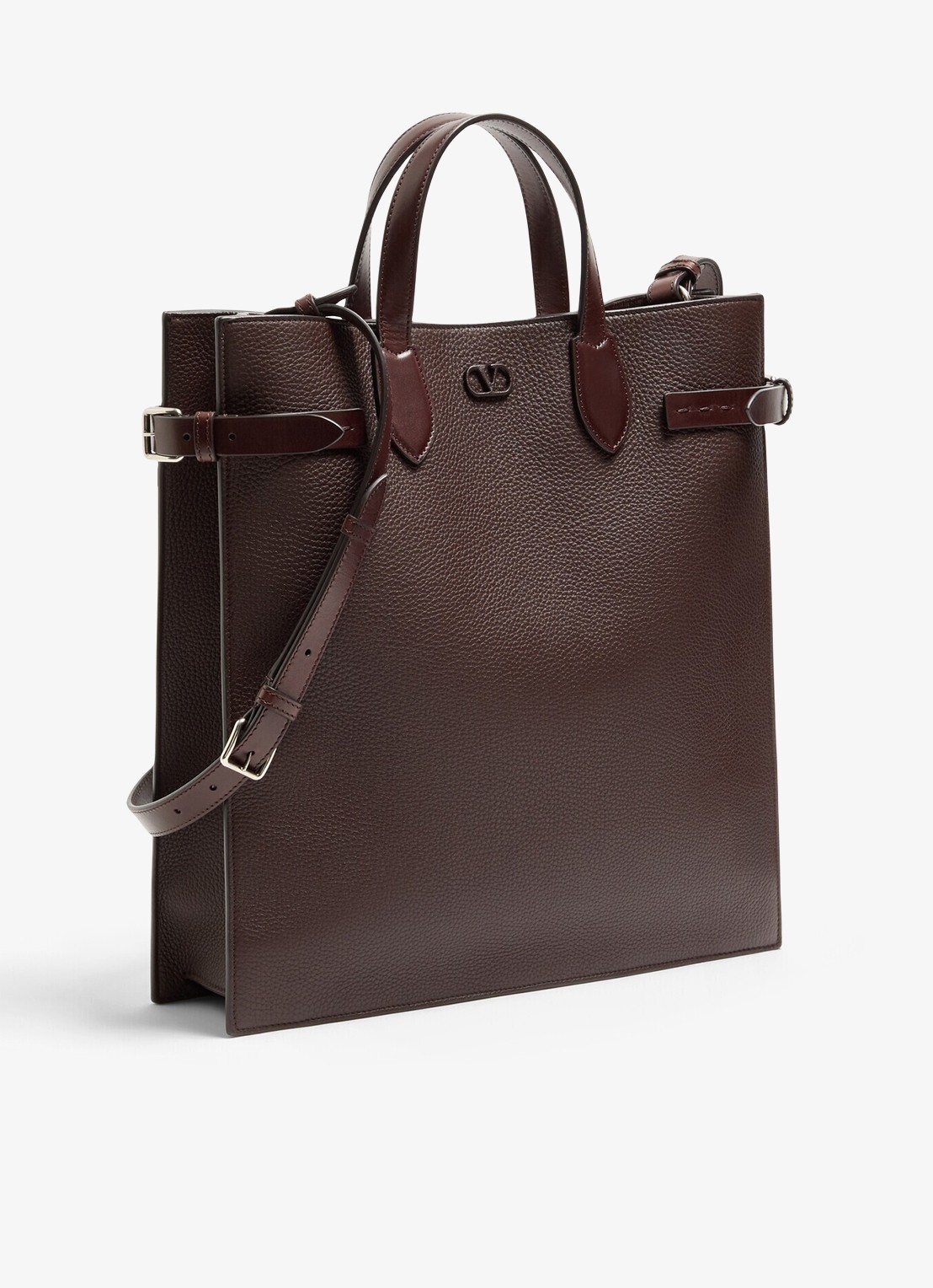 Valentino Garavani Antibes Medium handtas van kalfsleer - detail 2 donkerbruin