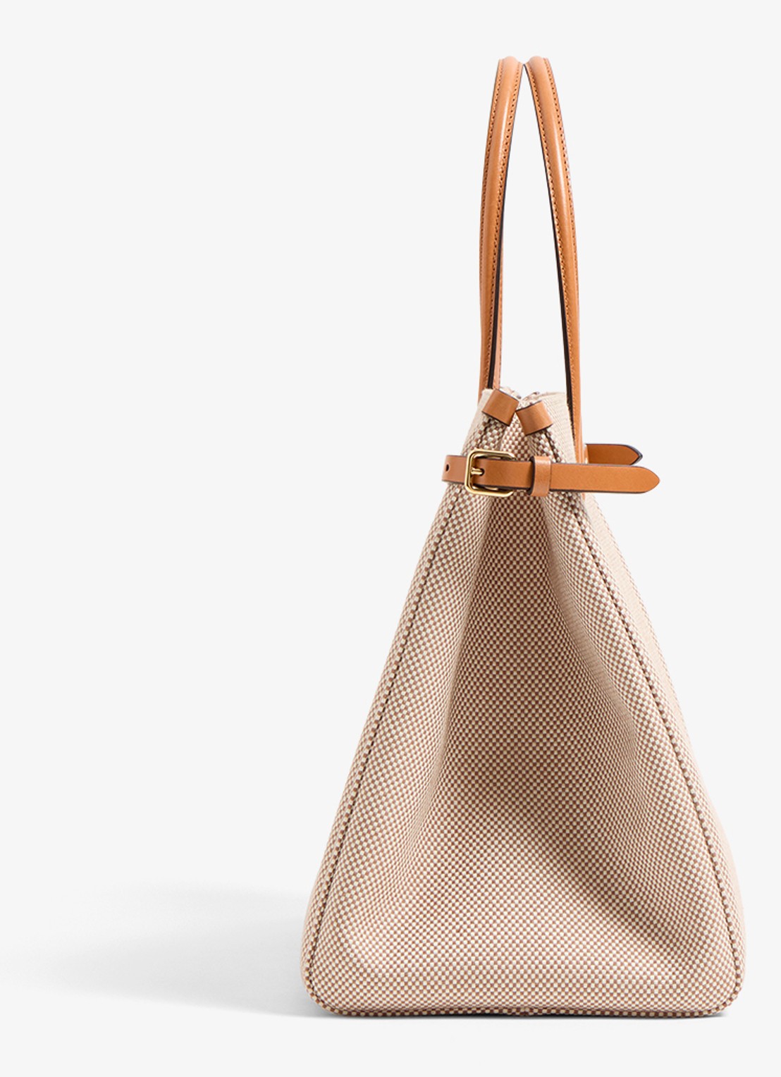 Valentino Garavani Antibes Medium shopper van canvas met leren details - detail 5 camel