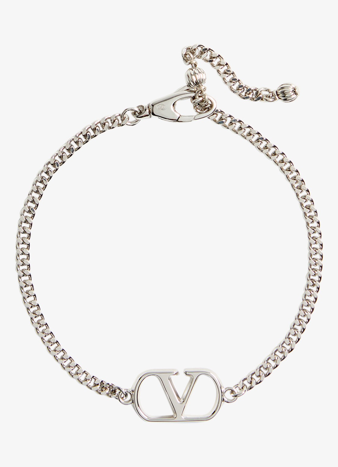 Valentino Garavani Armband met logo - voorkant zilver