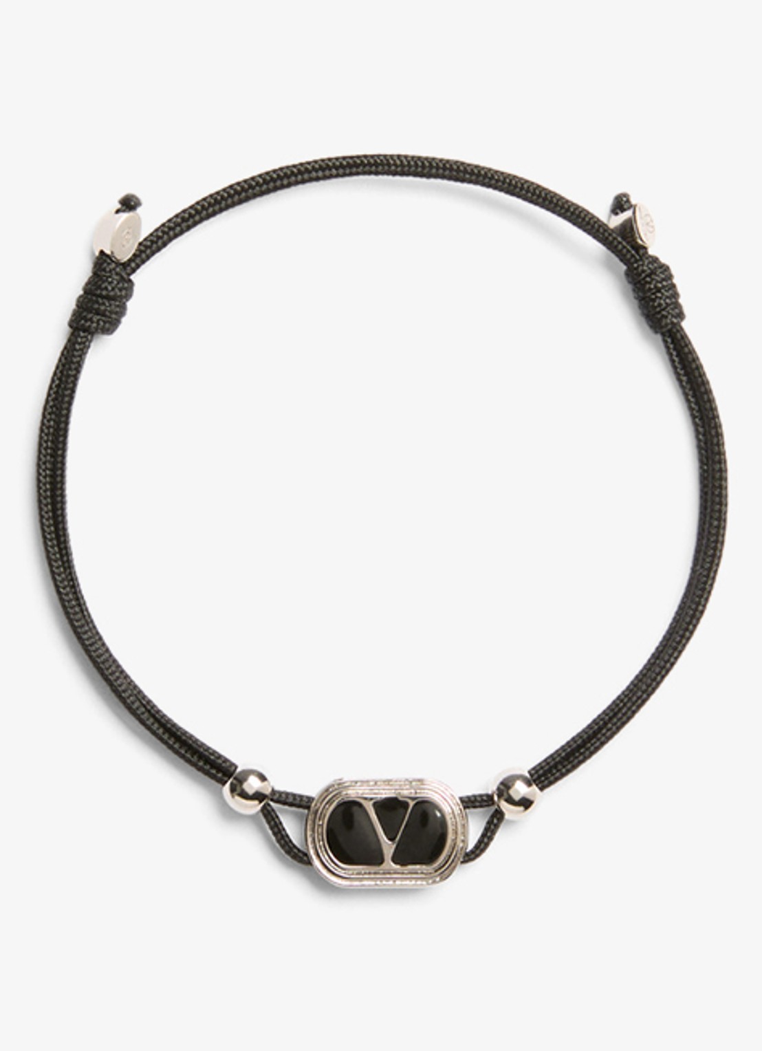 Valentino Garavani Armband met logo - voorkant 2 zwart