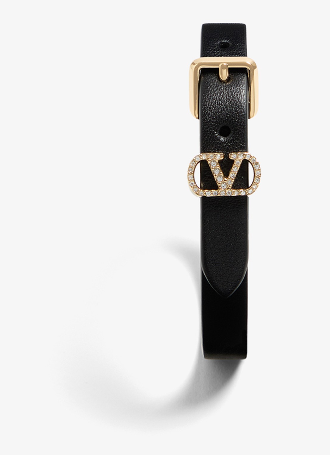 Valentino Garavani Armband van kalfsleer met logo - detail 2 zwart