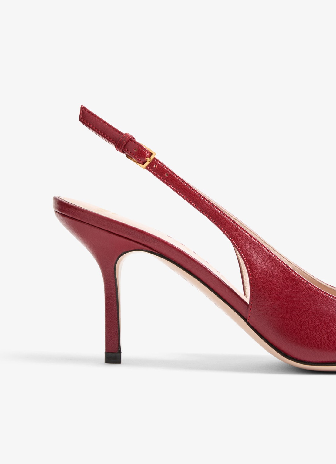 Valentino Garavani Bepointy slingback van geitenleer met lakleren details - detail 5 rood