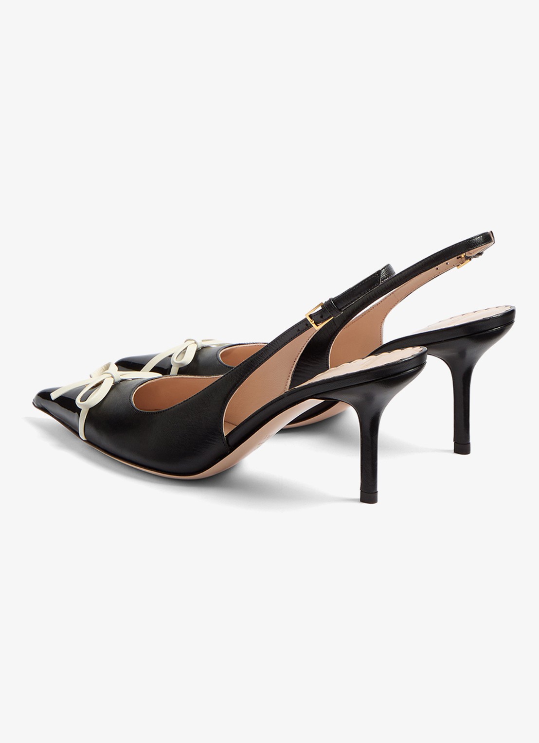 Valentino Garavani Bepointy slingback van leer met lakfinish - achterkant 3 zwart