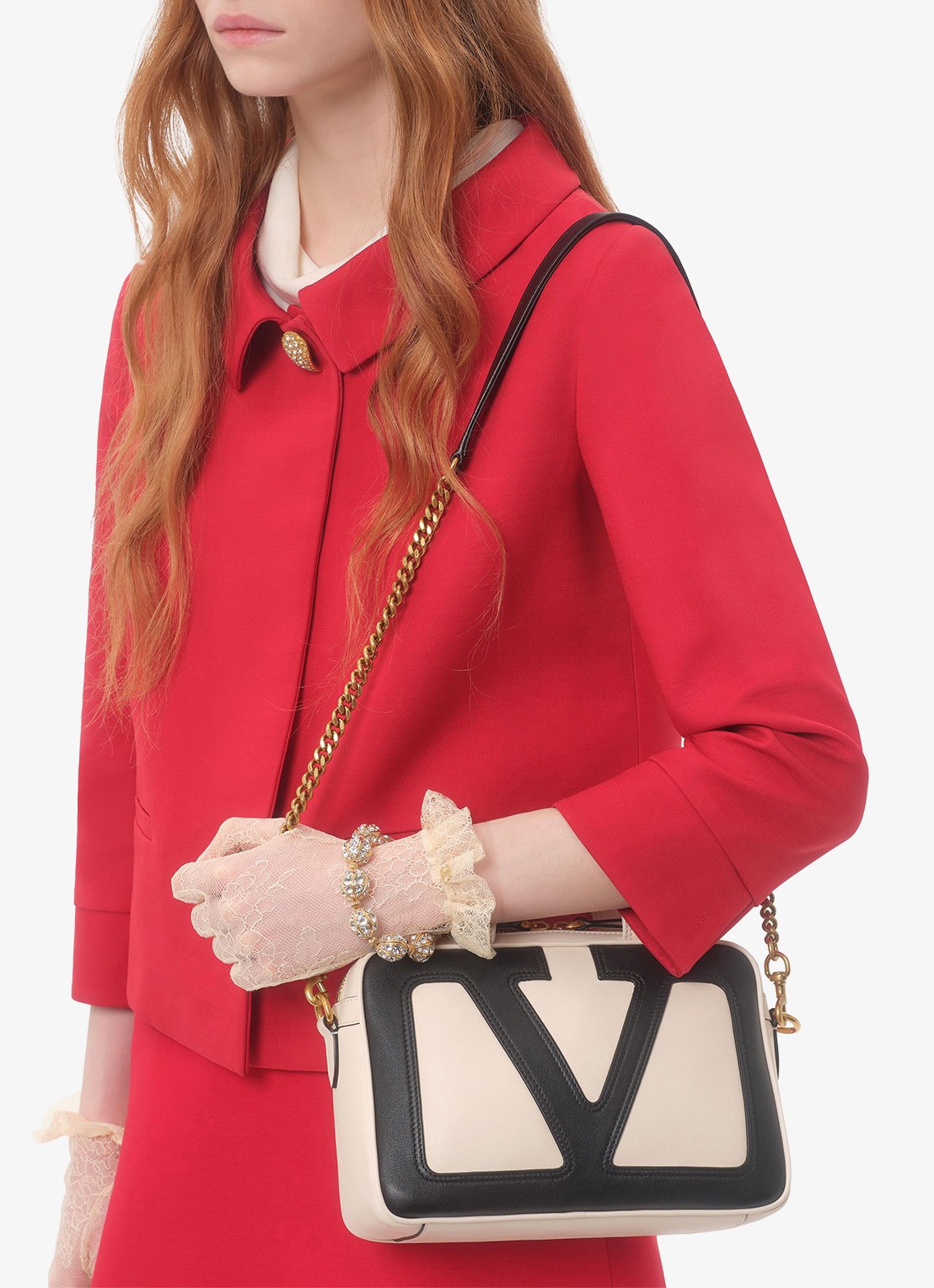 Valentino Garavani Blazer in zijdeblend met paspelzakken - detail 4 rood