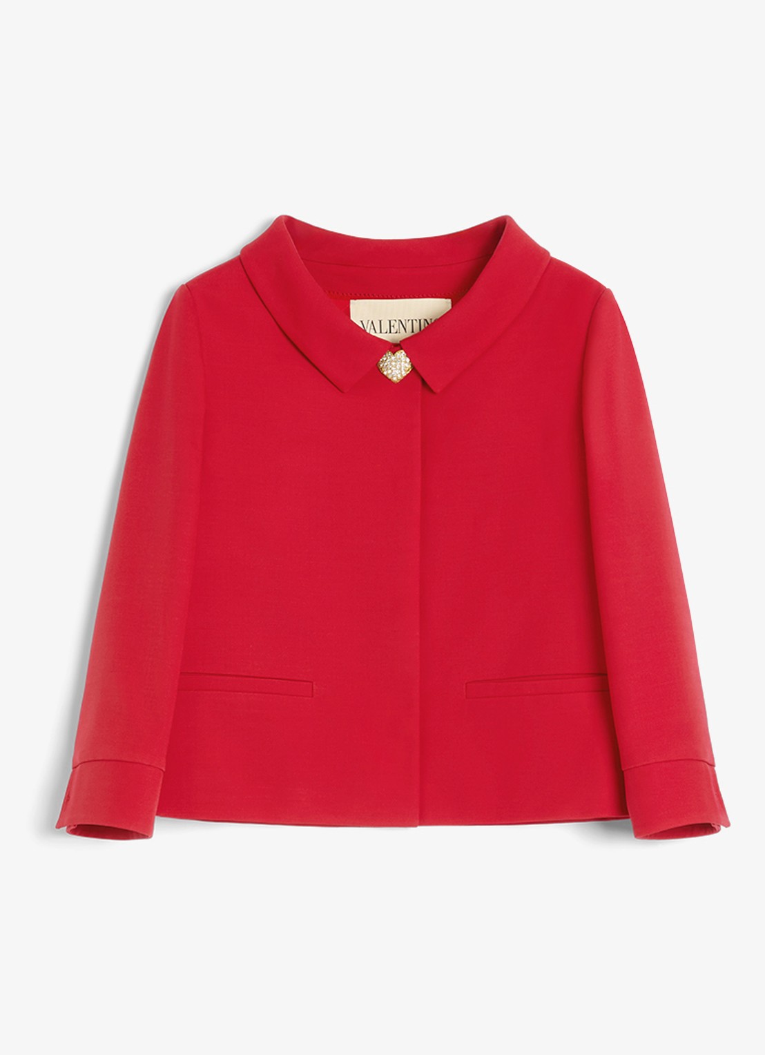 Valentino Garavani Blazer in zijdeblend met paspelzakken - voorkant 7 rood