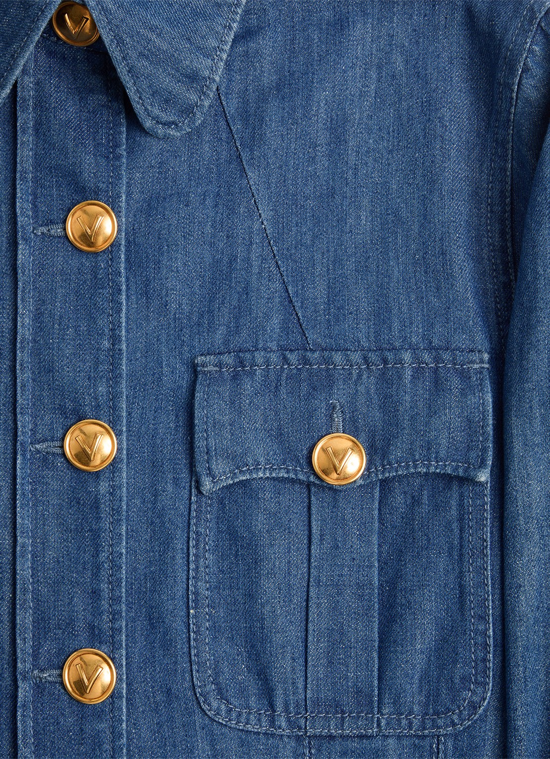 Valentino Garavani Blouse in linnenblend met strikceintuur - detail 8 indigo