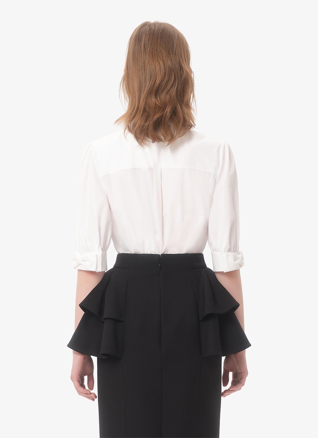 Valentino Garavani Blouse met pofmouw - achterkant wit