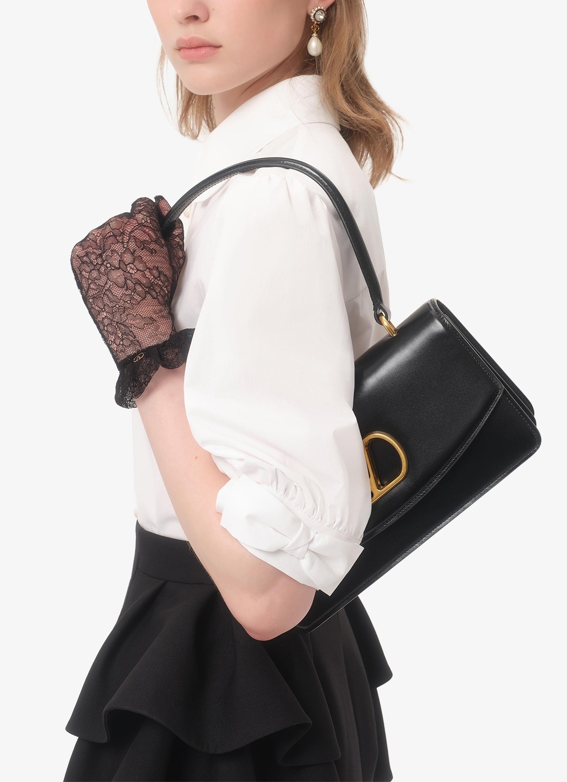 Valentino Garavani Blouse met pofmouw - detail 4 wit