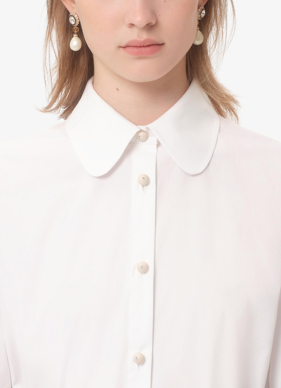 Valentino Garavani Blouse met pofmouw - detail 5 wit