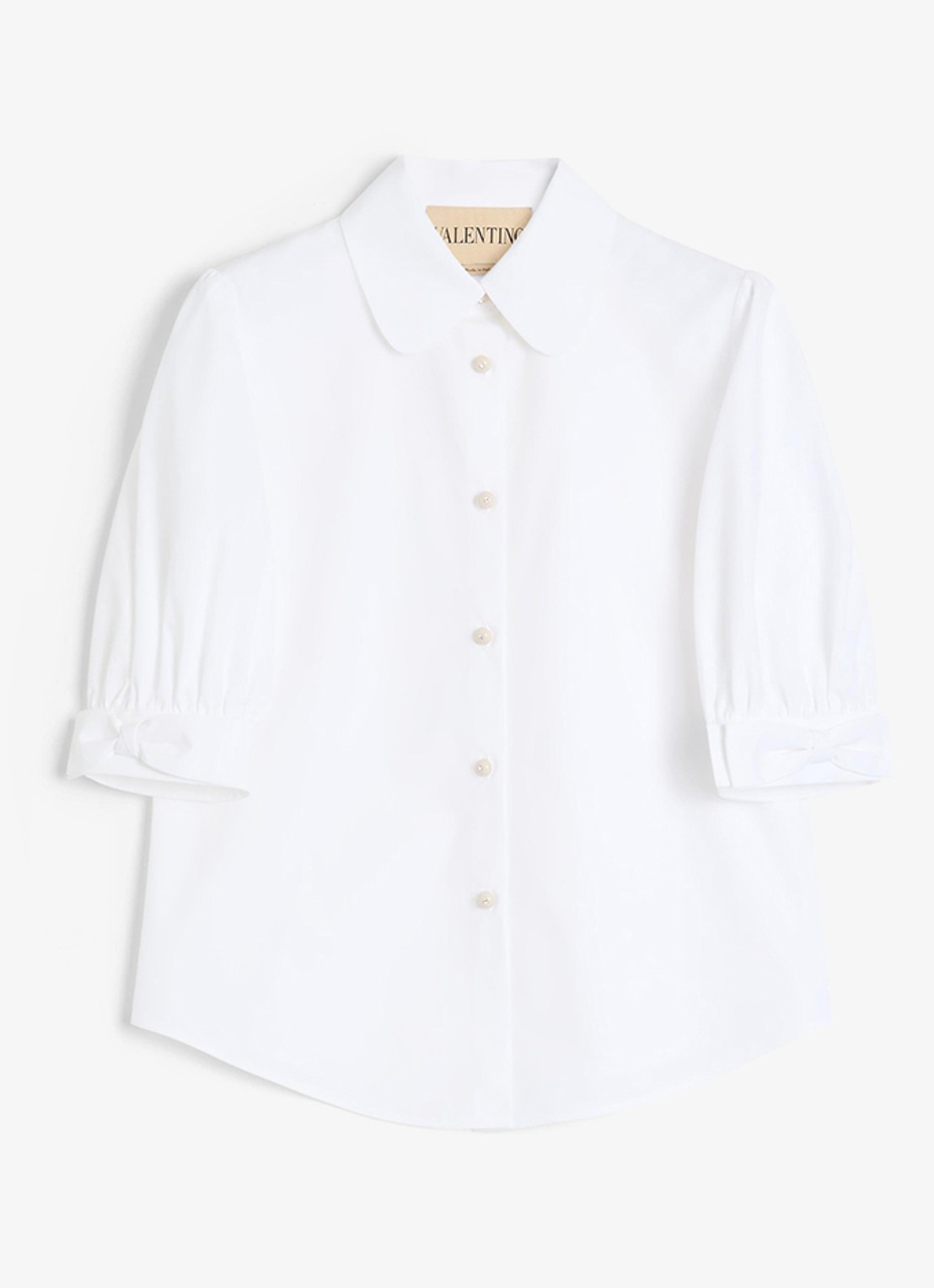 Valentino Garavani Blouse met pofmouw - voorkant 7 wit