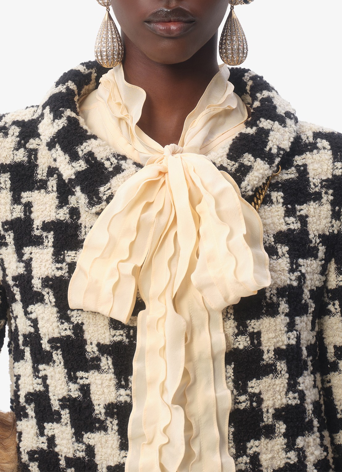 Valentino Garavani Blouse van zijde met strikkraag - detail 4 ivoor