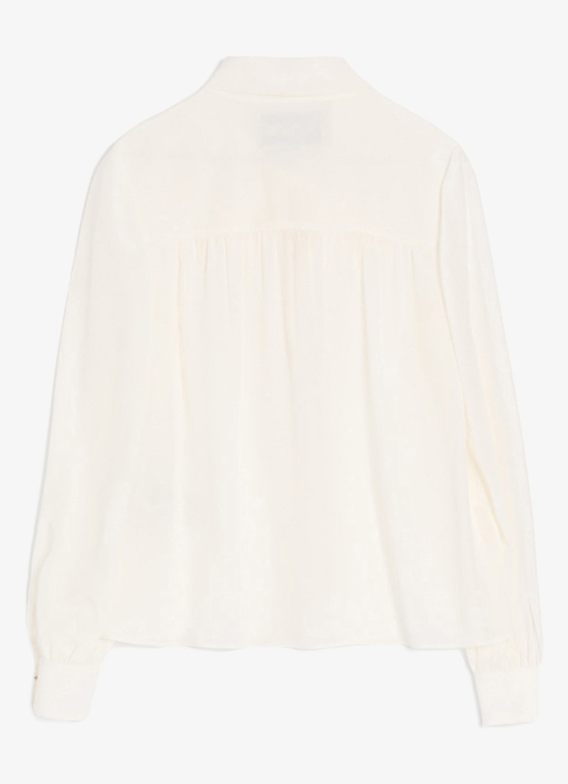 Valentino Garavani Blouse van zijde met strikkraag - achterkant gebroken wit