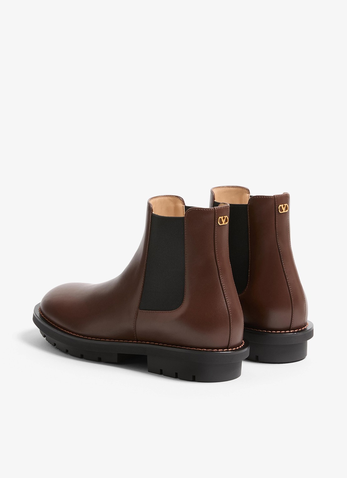 Valentino Garavani Chelsea boot van kalfsleer - achterkant 5 donkerbruin