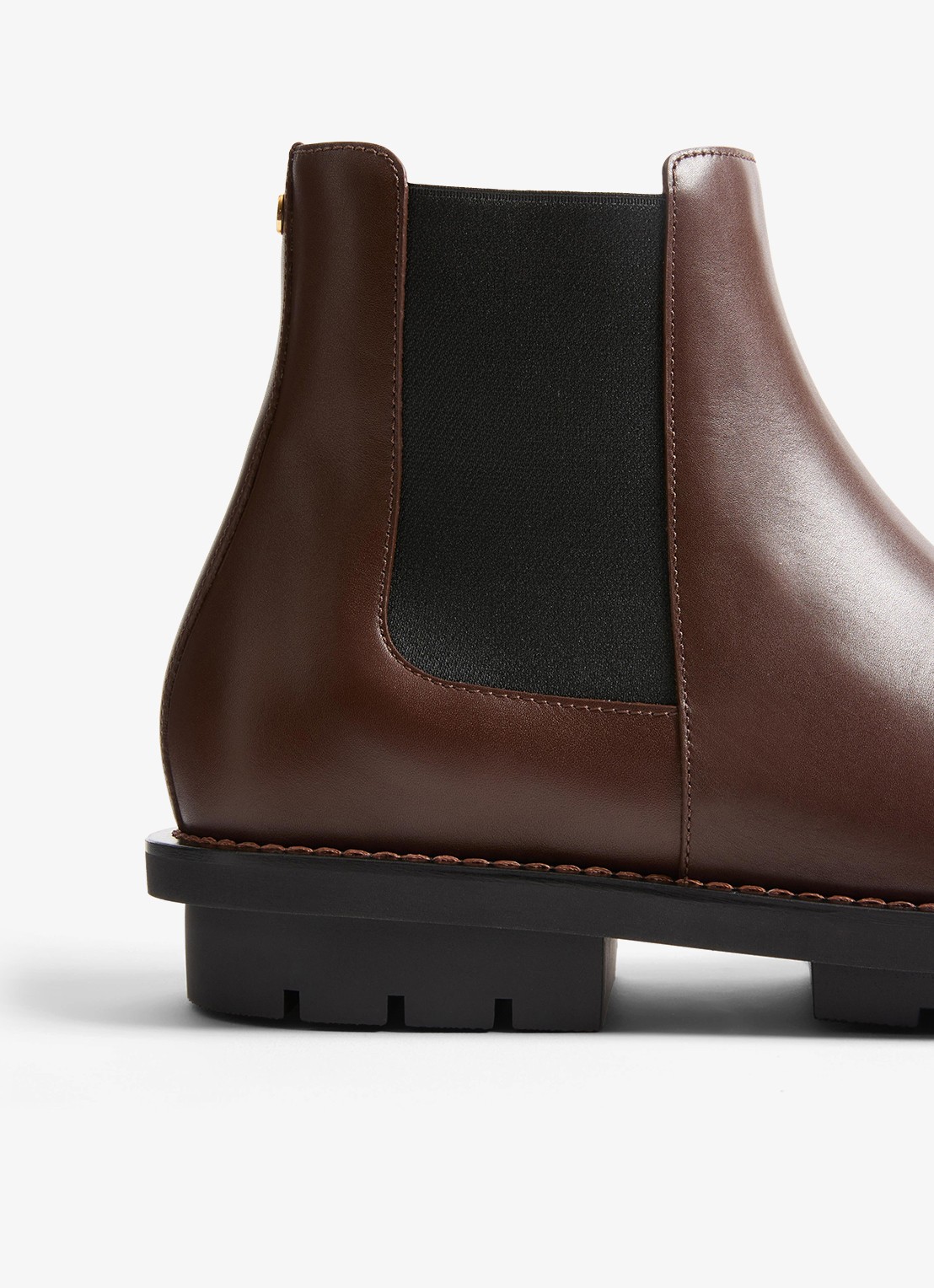 Valentino Garavani Chelsea boot van kalfsleer - detail 4 donkerbruin
