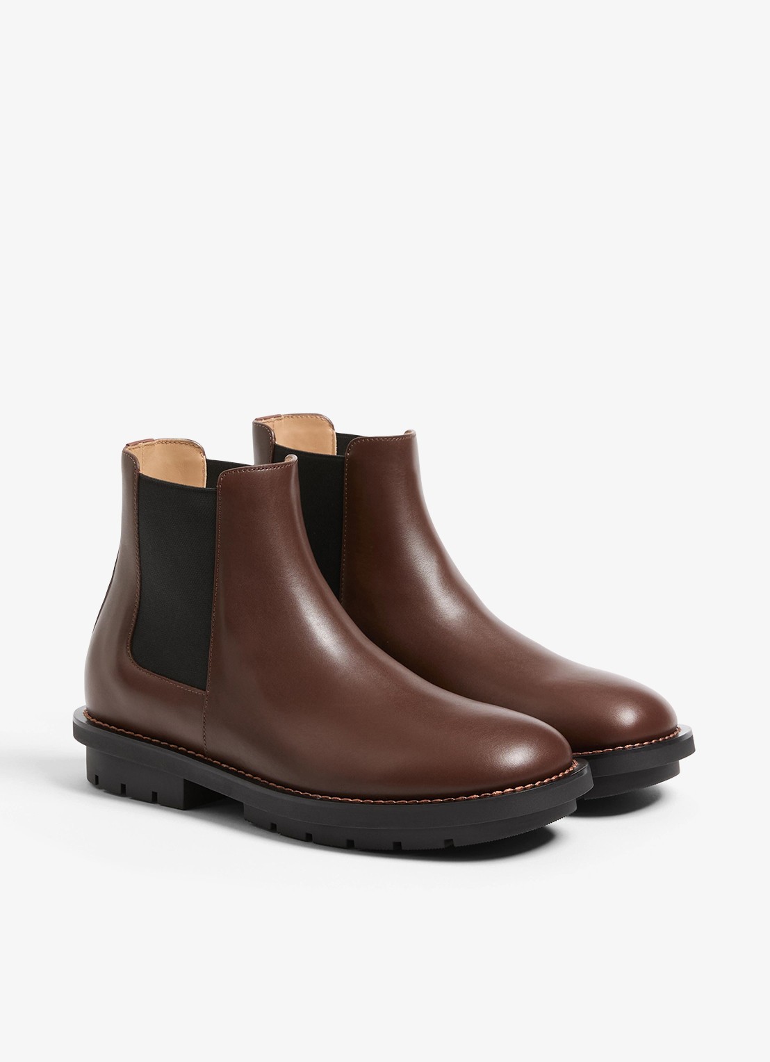 Valentino Garavani Chelsea boot van kalfsleer - voorkant 7 donkerbruin