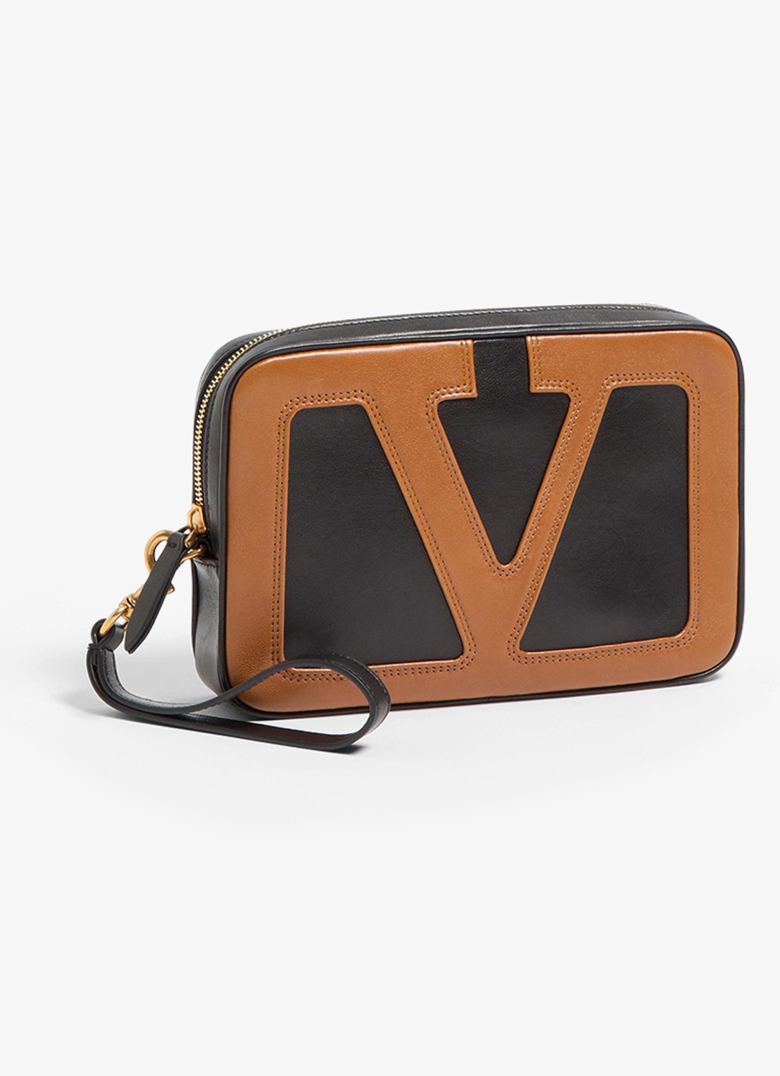 Valentino Garavani Clutch van lamsleer - detail 4 zwart