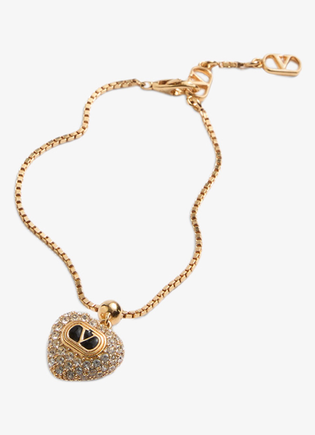 Valentino Garavani Coeur Royal armband met logo - detail goud