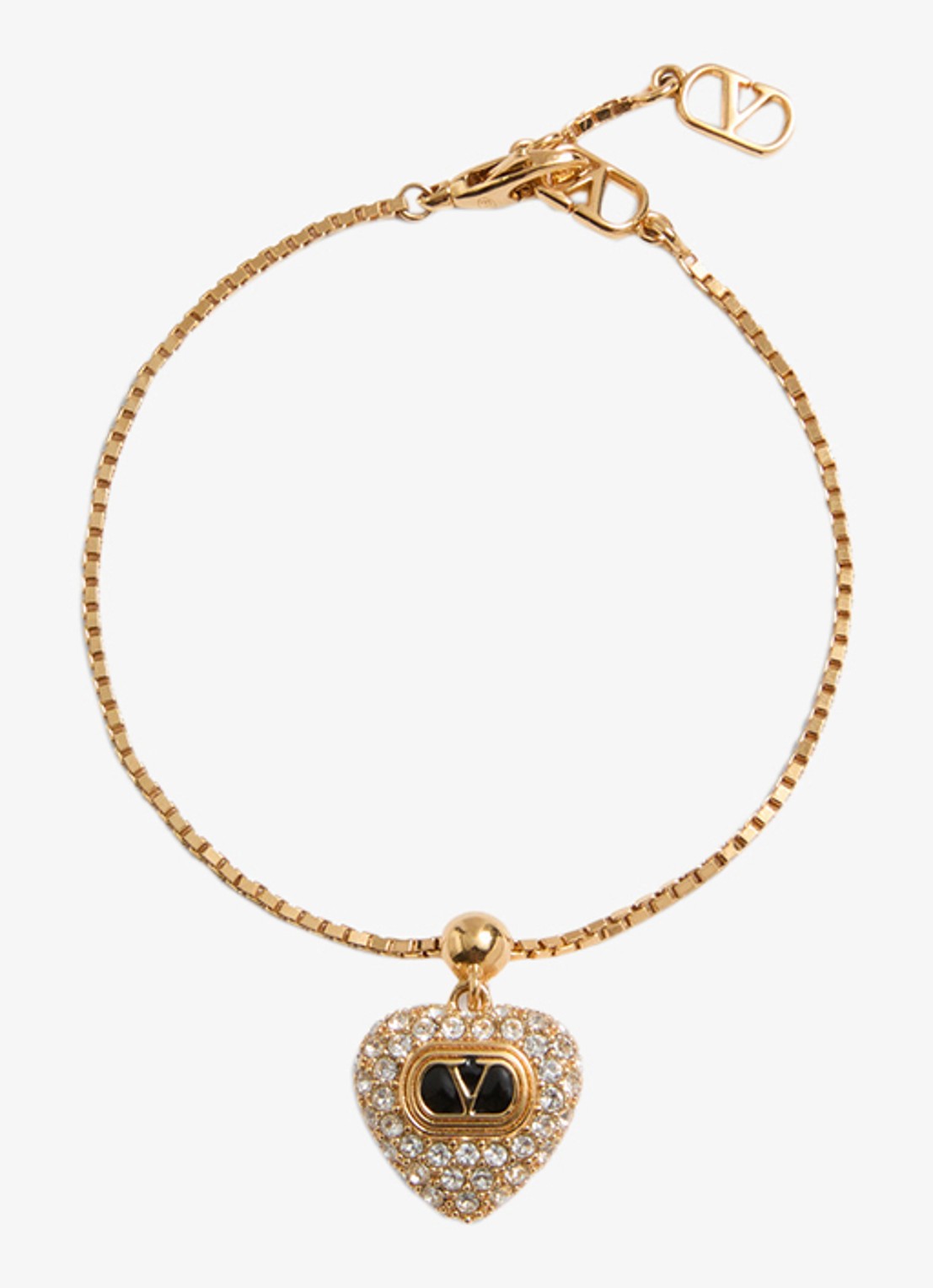 Valentino Garavani Coeur Royal armband met logo - voorkant 3 goud