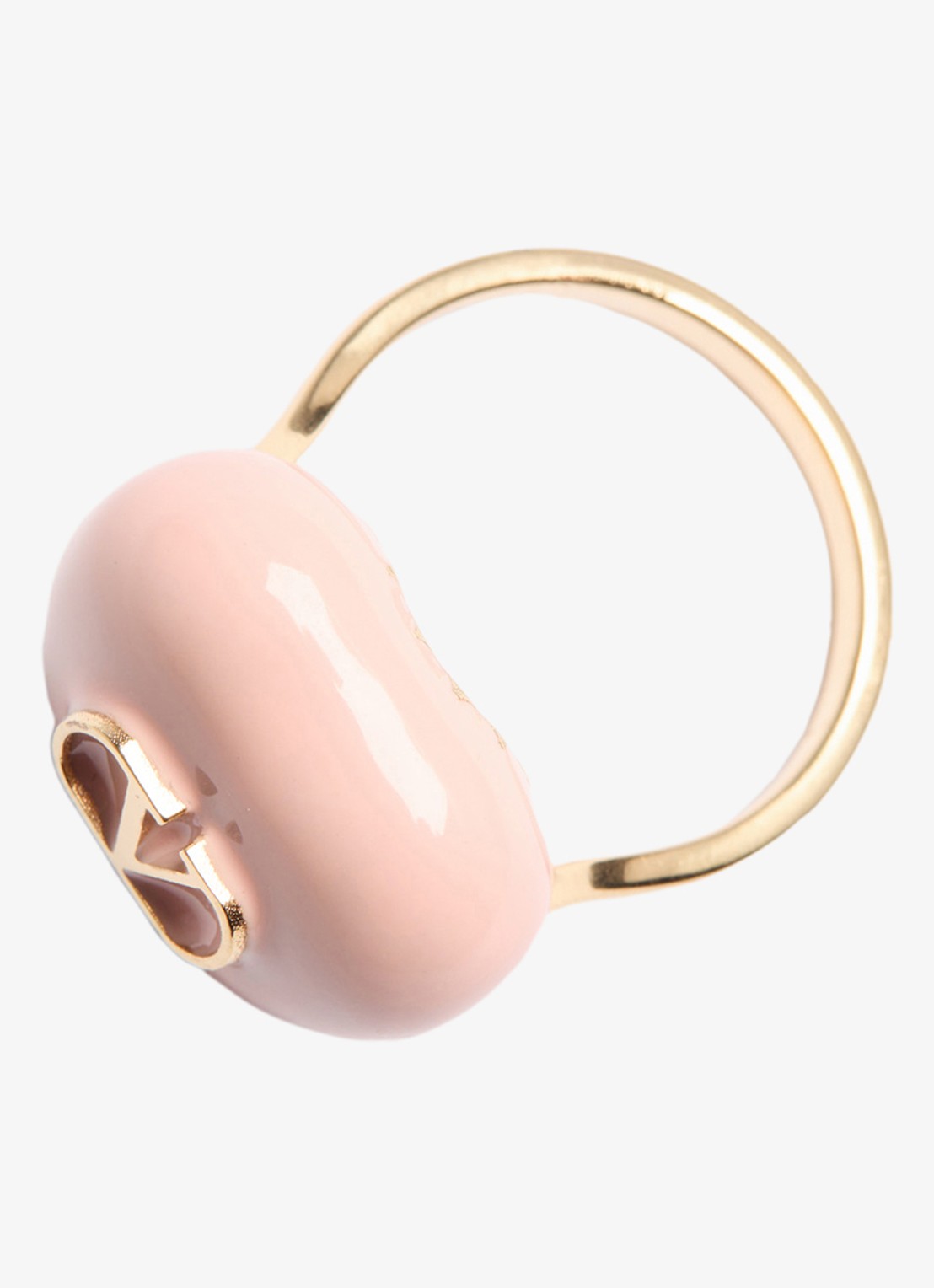 Valentino Garavani Coeur Royal ring met logo - detail 2 roze