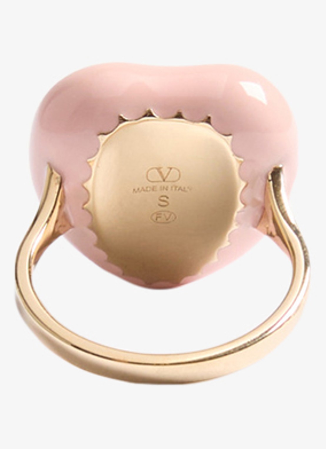 Valentino Garavani Coeur Royal ring met logo - detail 3 roze