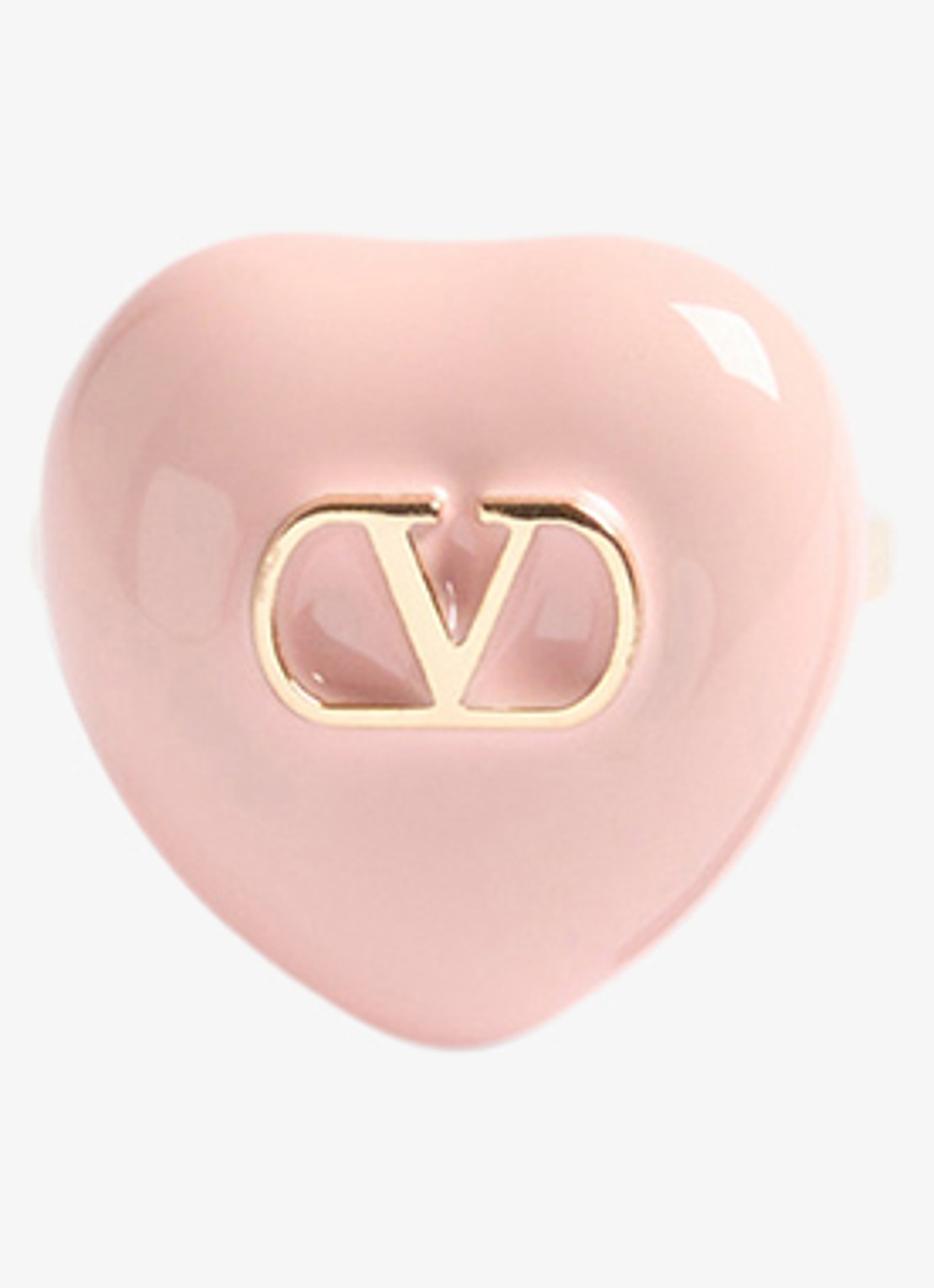 Valentino Garavani Coeur Royal ring met logo - voorkant roze