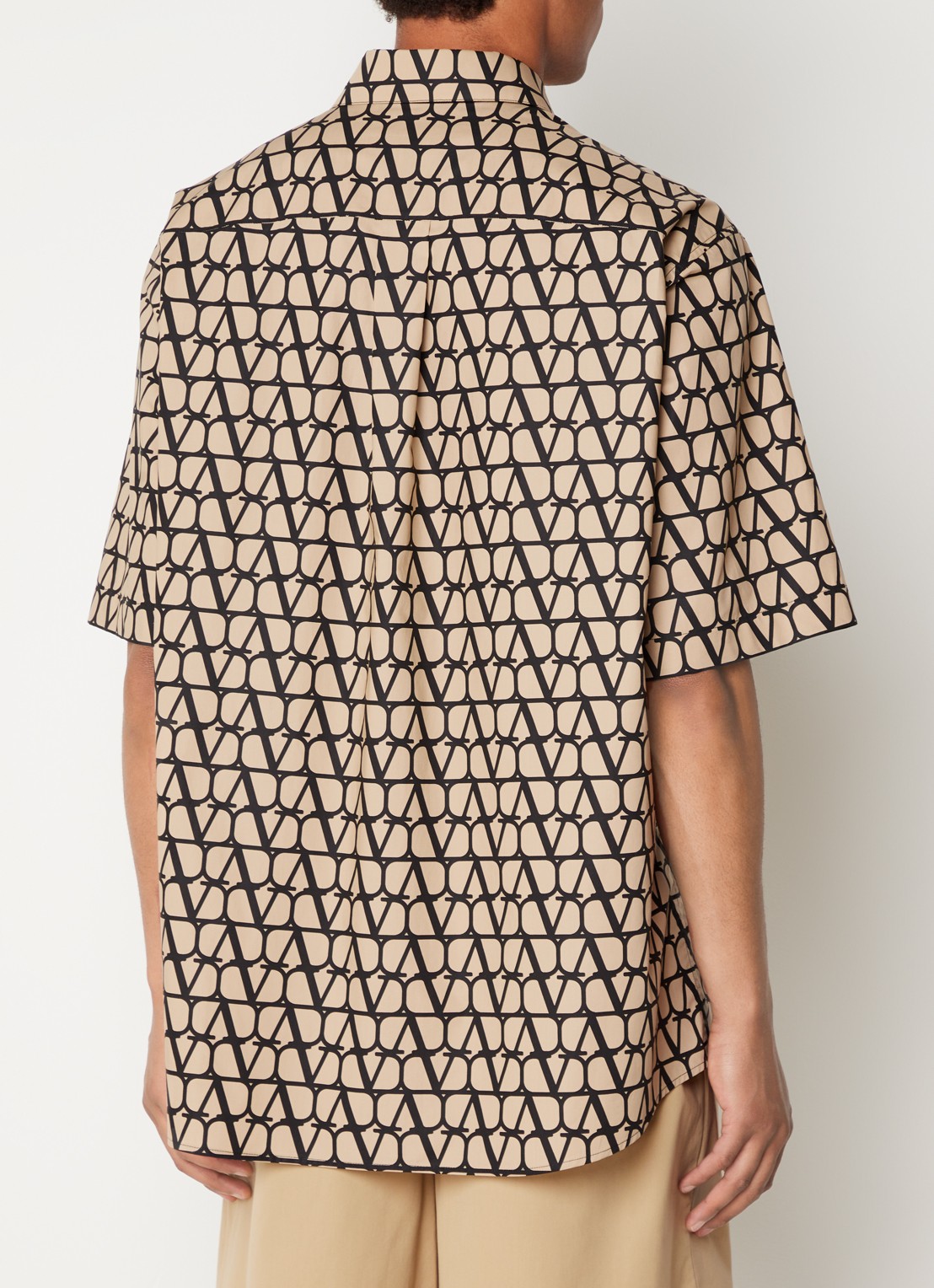 Valentino Garavani Comfort fit overhemd met logoprint - achterkant 3 beige