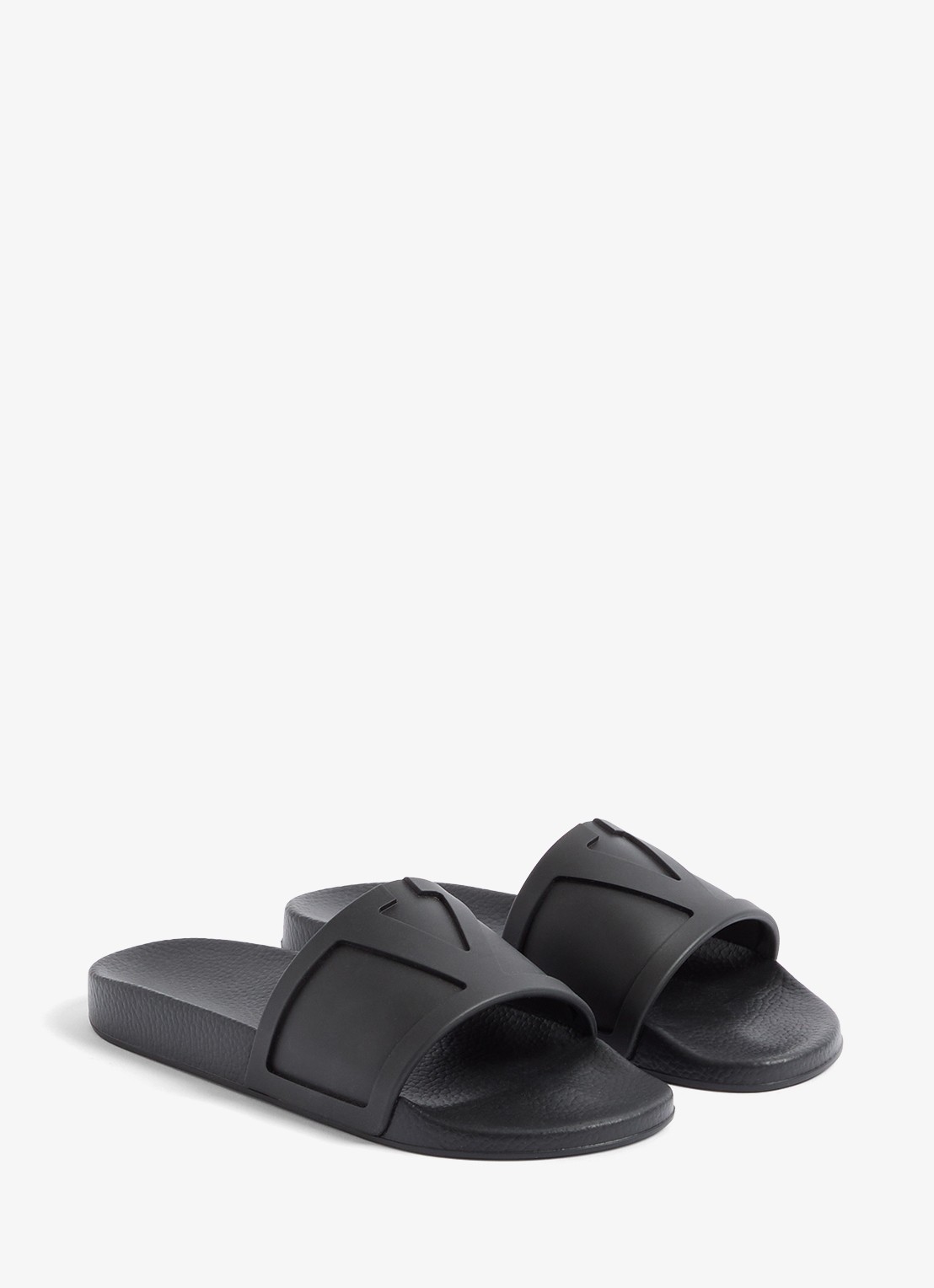Valentino Garavani Coolslide slipper van rubber - detail 3 zwart