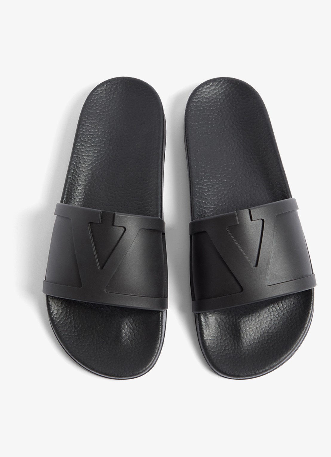 Valentino Garavani Coolslide slipper van rubber - detail 4 zwart